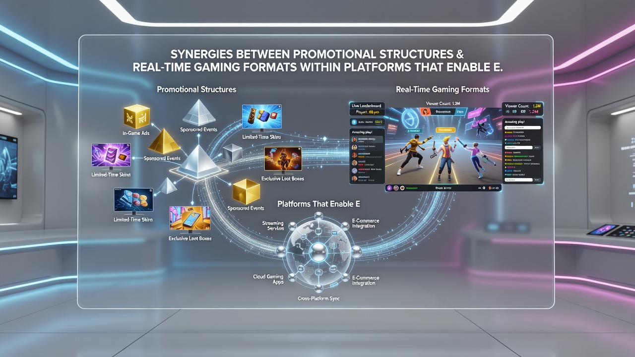 Illustration of real-time gaming interfaces connected to instant payout and promotional systems